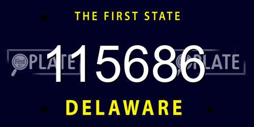 115686 Delaware License Plate