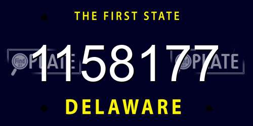 1158177 Delaware License Plate
