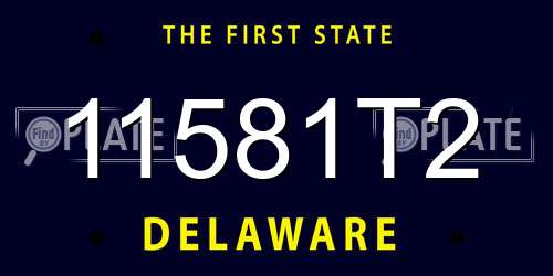 11581T2 Delaware License Plate