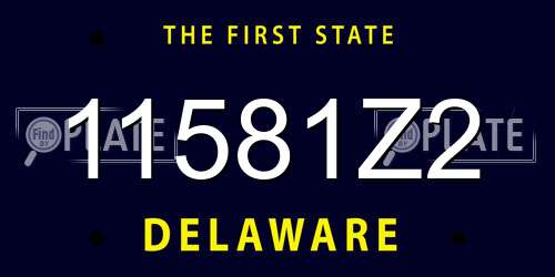11581Z2 Delaware License Plate