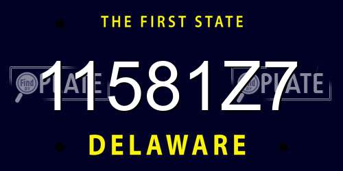 11581Z7 Delaware License Plate