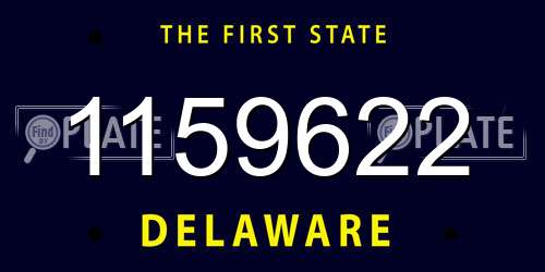 1159622 Delaware License Plate