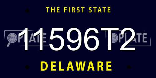 11596T2 Delaware License Plate
