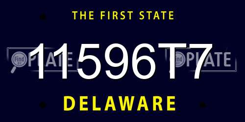 11596T7 Delaware License Plate