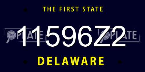 11596Z2 Delaware License Plate