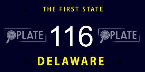 116 Delaware License Plate