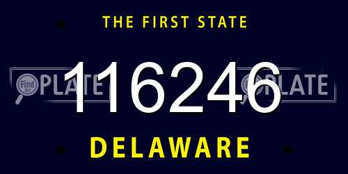 116246 Delaware License Plate