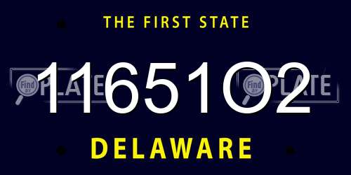 11651O2 Delaware License Plate