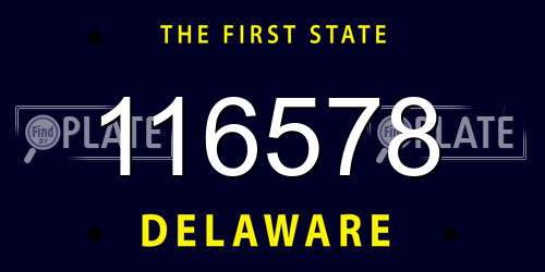 116578 Delaware License Plate