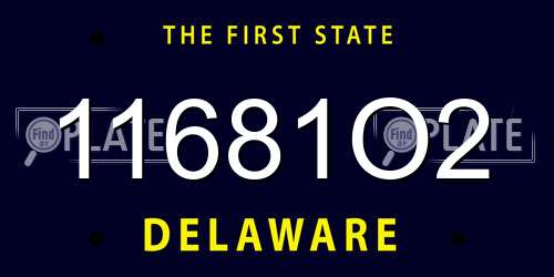 11681O2 Delaware License Plate