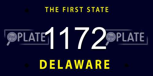 1172 Delaware License Plate