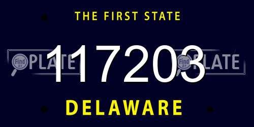117203 Delaware License Plate
