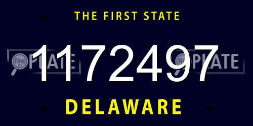 1172497 Delaware License Plate