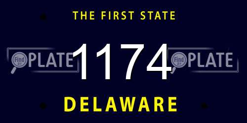 1174 Delaware License Plate