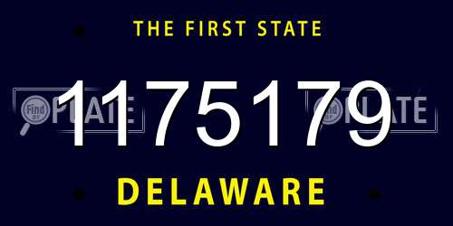 1175179 Delaware License Plate