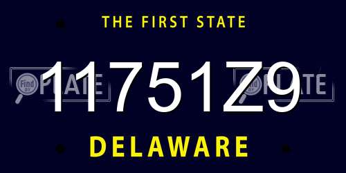 11751Z9 Delaware License Plate