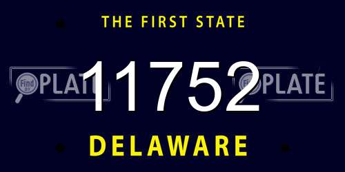 11752 Delaware License Plate