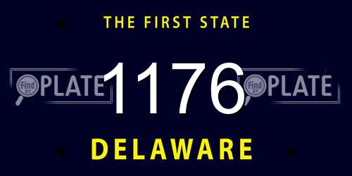 1176 Delaware License Plate