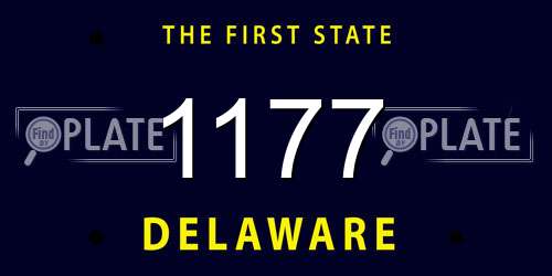 1177 Delaware License Plate