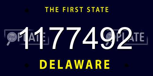 1177492 Delaware License Plate