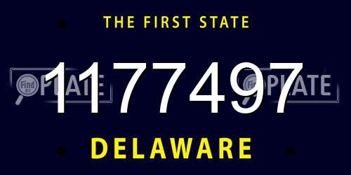 1177497 Delaware License Plate