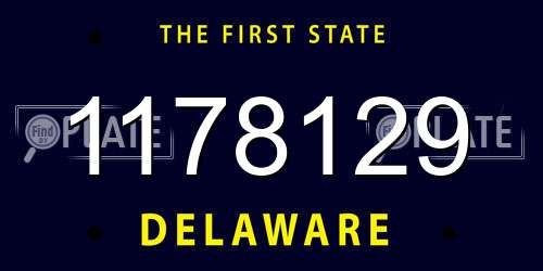1178129 Delaware License Plate
