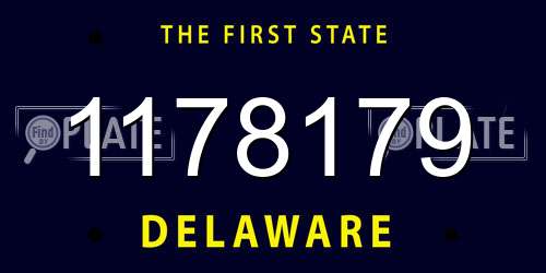 1178179 Delaware License Plate