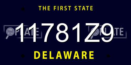11781Z9 Delaware License Plate