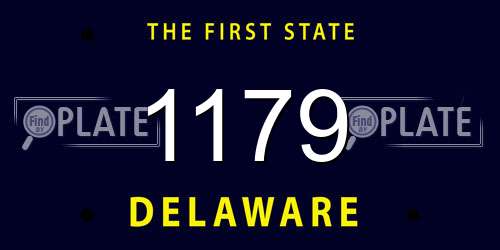 1179 Delaware License Plate