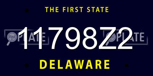 11798Z2 Delaware License Plate