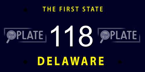 118 Delaware License Plate