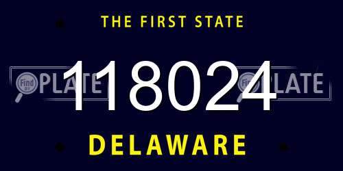 118024 Delaware License Plate