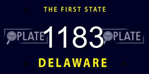 1183 Delaware License Plate