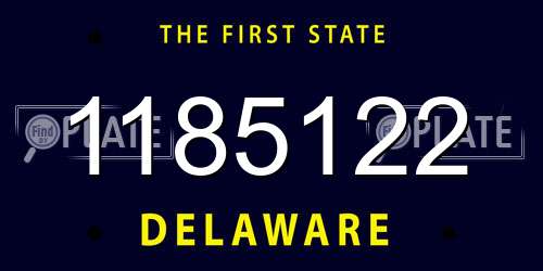 1185122 Delaware License Plate