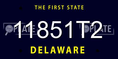 11851T2 Delaware License Plate