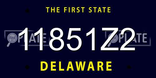 11851Z2 Delaware License Plate