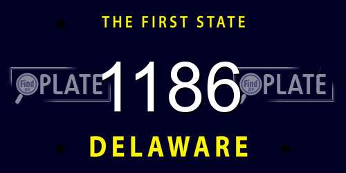 1186 Delaware License Plate