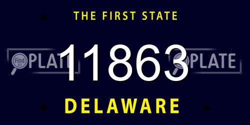 11863 Delaware License Plate