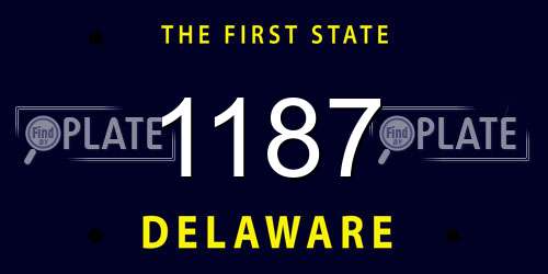 1187 Delaware License Plate