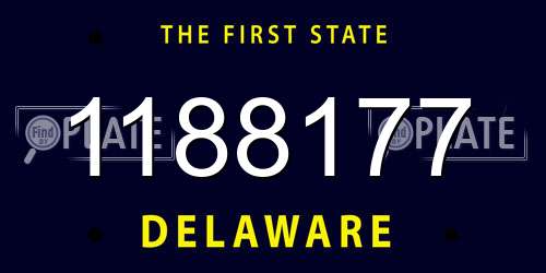 1188177 Delaware License Plate