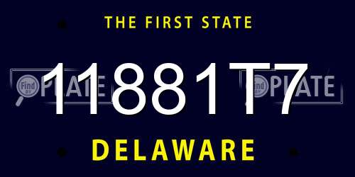 11881T7 Delaware License Plate