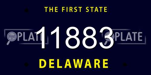 11883 Delaware License Plate