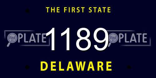 1189 Delaware License Plate