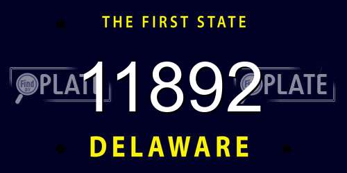 11892 Delaware License Plate