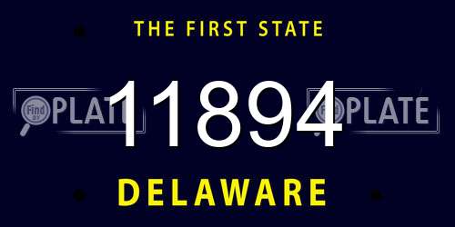 11894 Delaware License Plate
