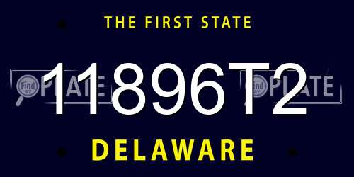 11896T2 Delaware License Plate
