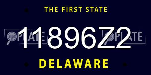 11896Z2 Delaware License Plate