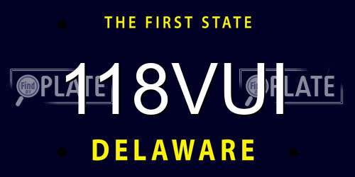 118VUI Delaware License Plate