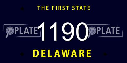 1190 Delaware License Plate