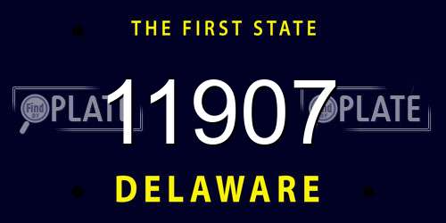 11907 Delaware License Plate